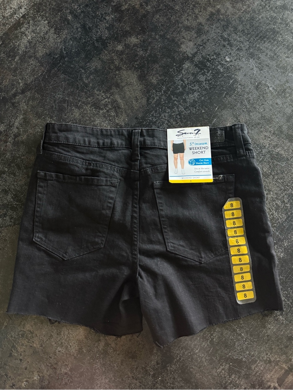 Seven7 Black Weekend Cut-Hem Denim Shorts